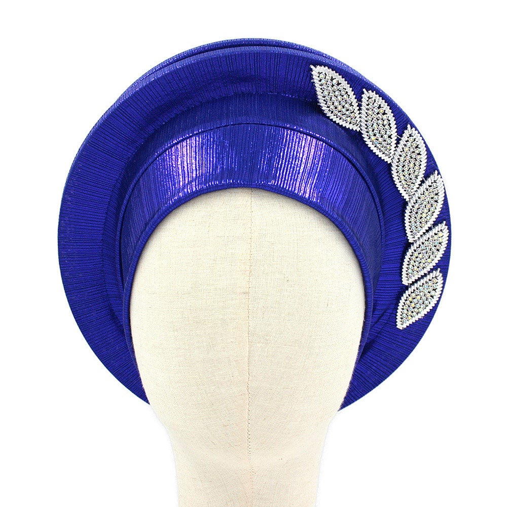 Stone Paved Marquise Leaf Accent Layered Turban Hair Wrap - Image 8