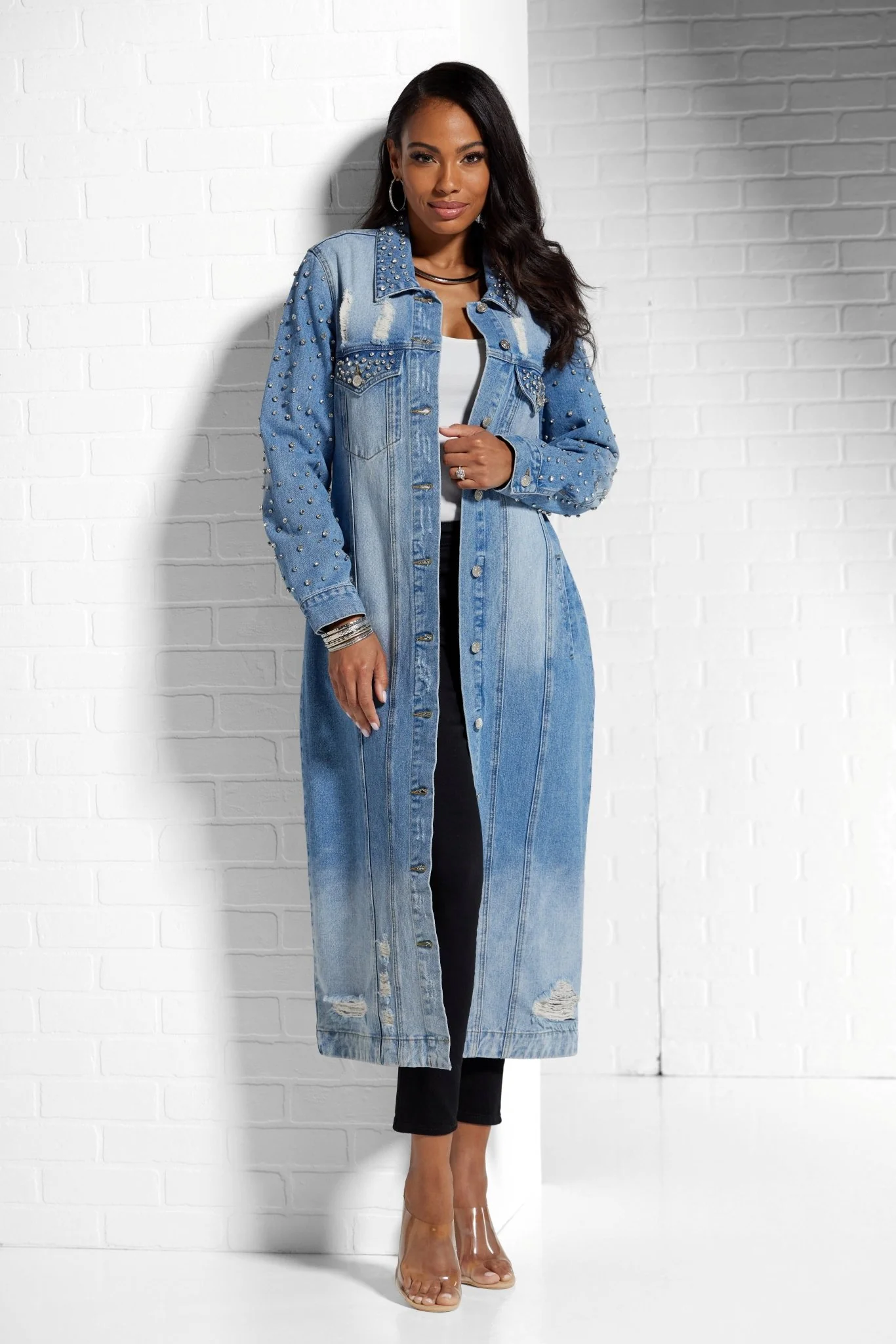 Studded Denim Duster by Studio EY - Image 2