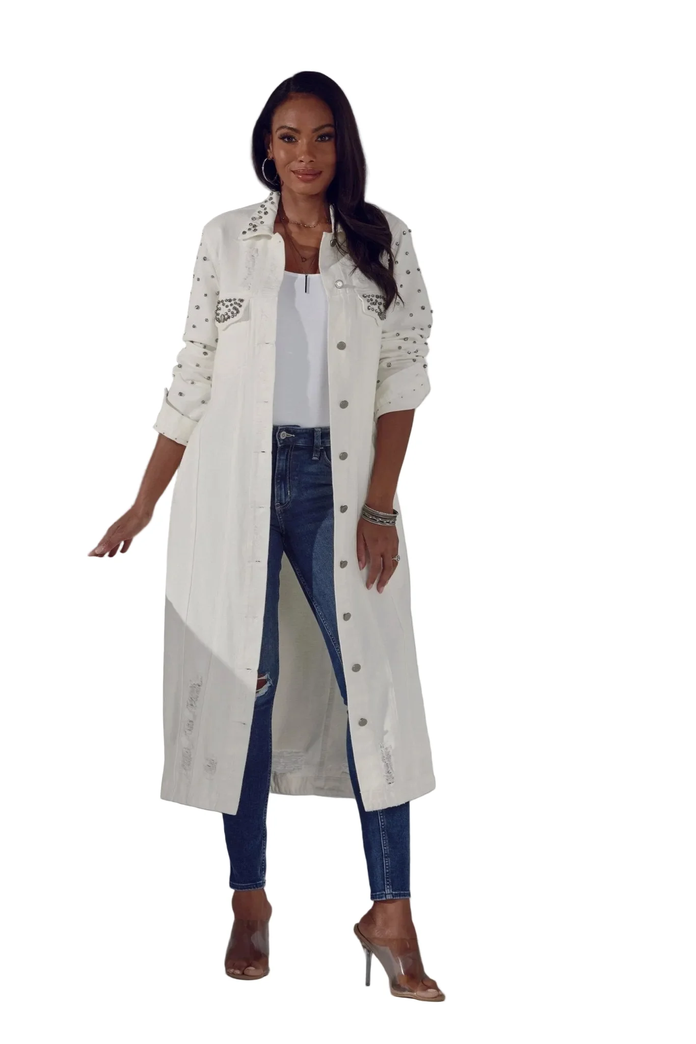 Studded Denim Duster by Studio EY - Image 4