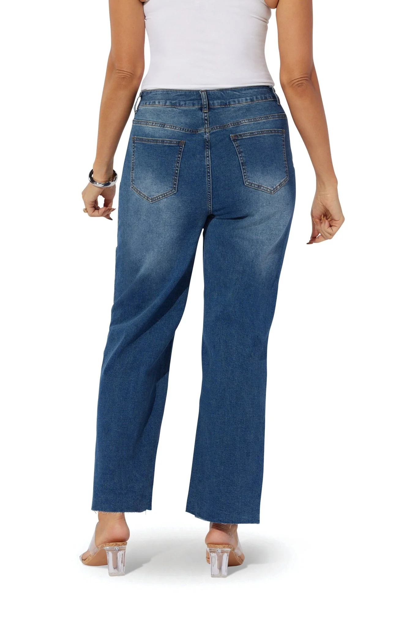 Dark Denim Distressed Jean by Studio EY - Image 4