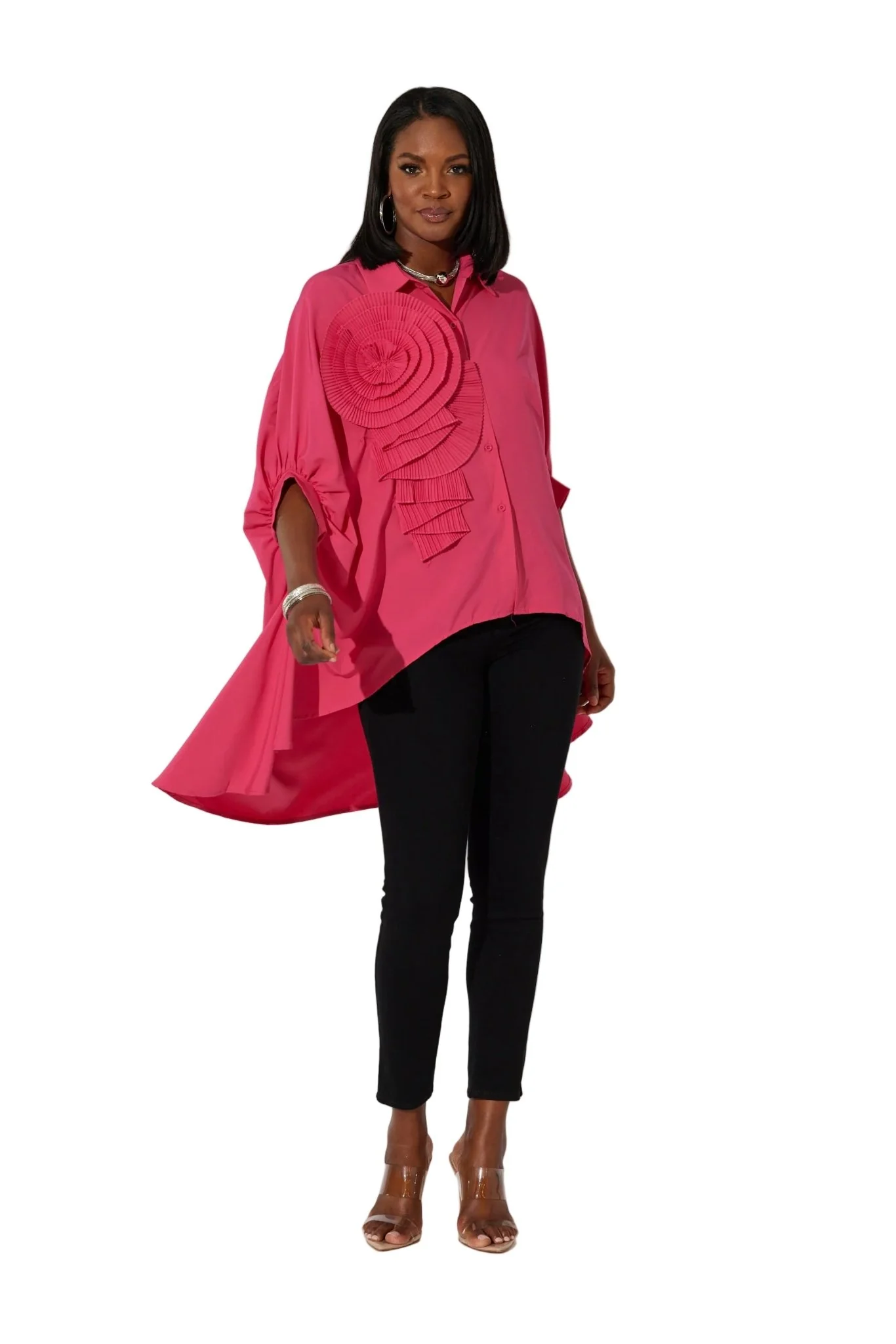 Dimensional Rose Hi-Low Top by Studio EY - Image 2