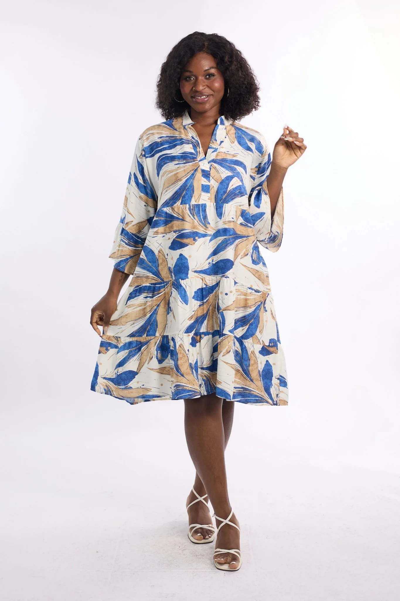 Floral Tiered Midi Shirtdress by Studio EY - Image 3