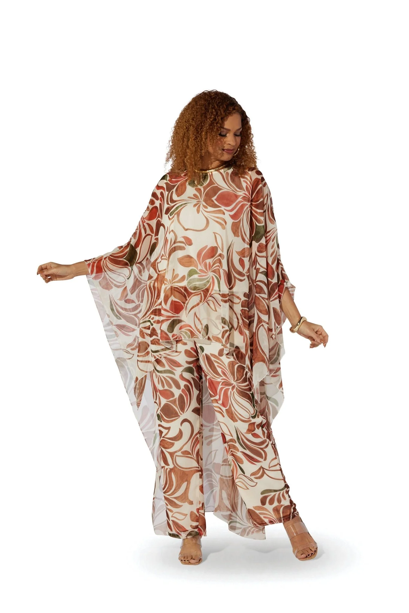 Neutral Florals Pantset by Studio EY - Image 2