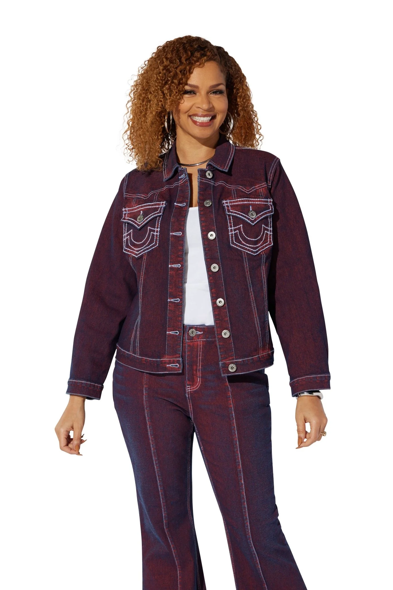 Overdyed Denim Trucker Jacket by Studio EY - Image 2