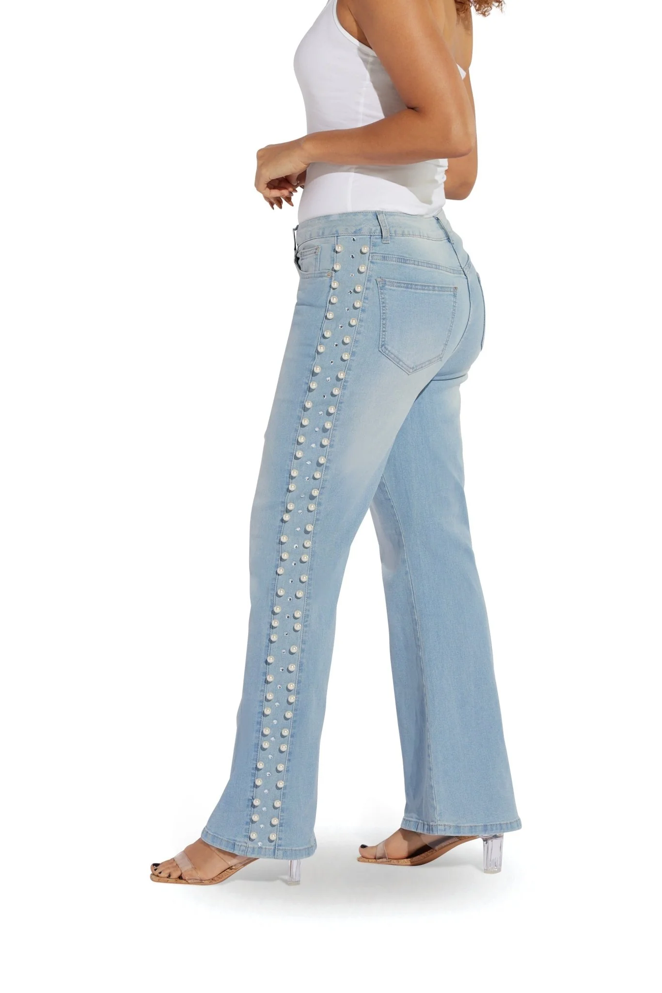 Pearl Detail Denim Jean by Studio EY - Image 2