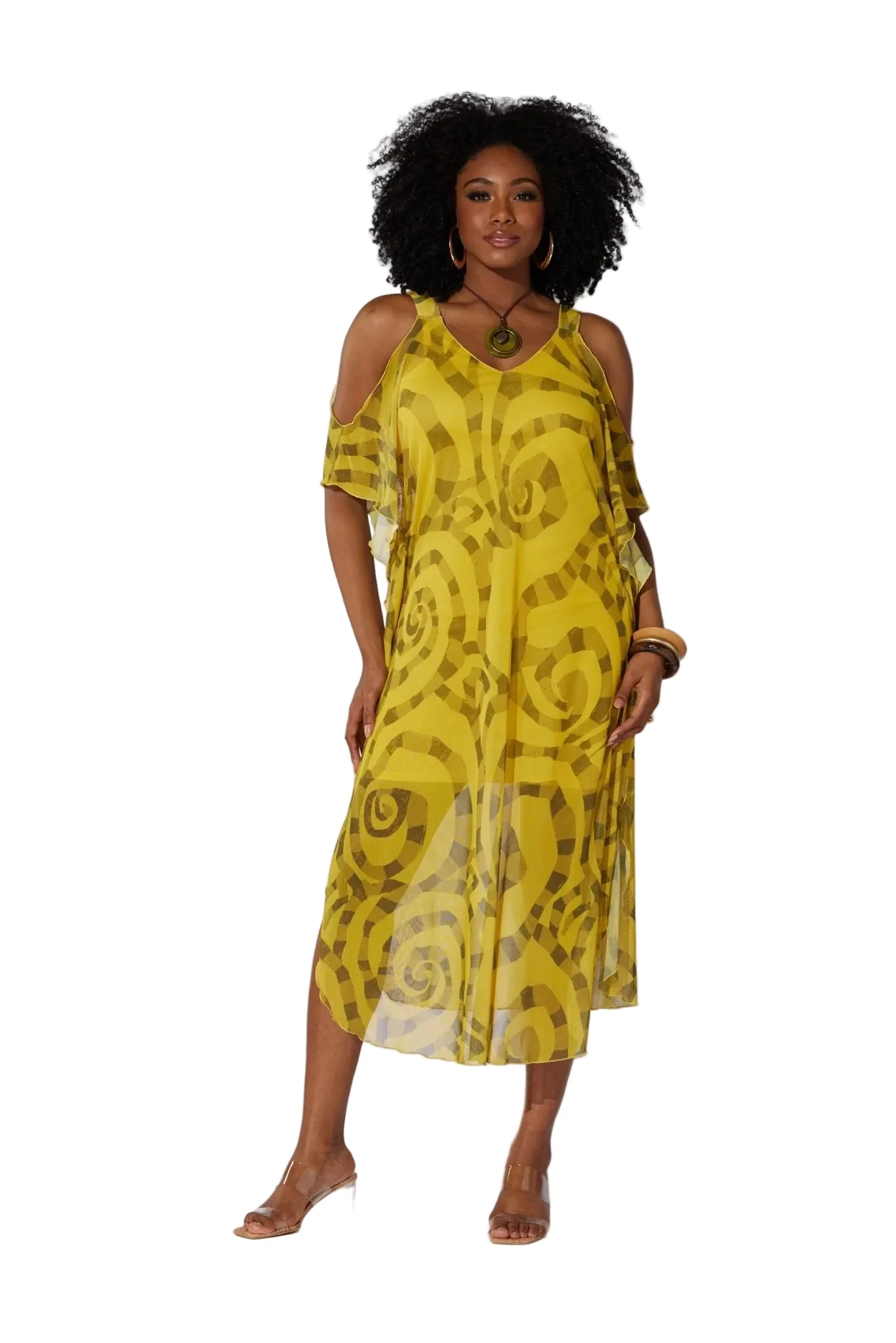Tribal Cold Shoulder Midi Dress by Studio EY - Image 2