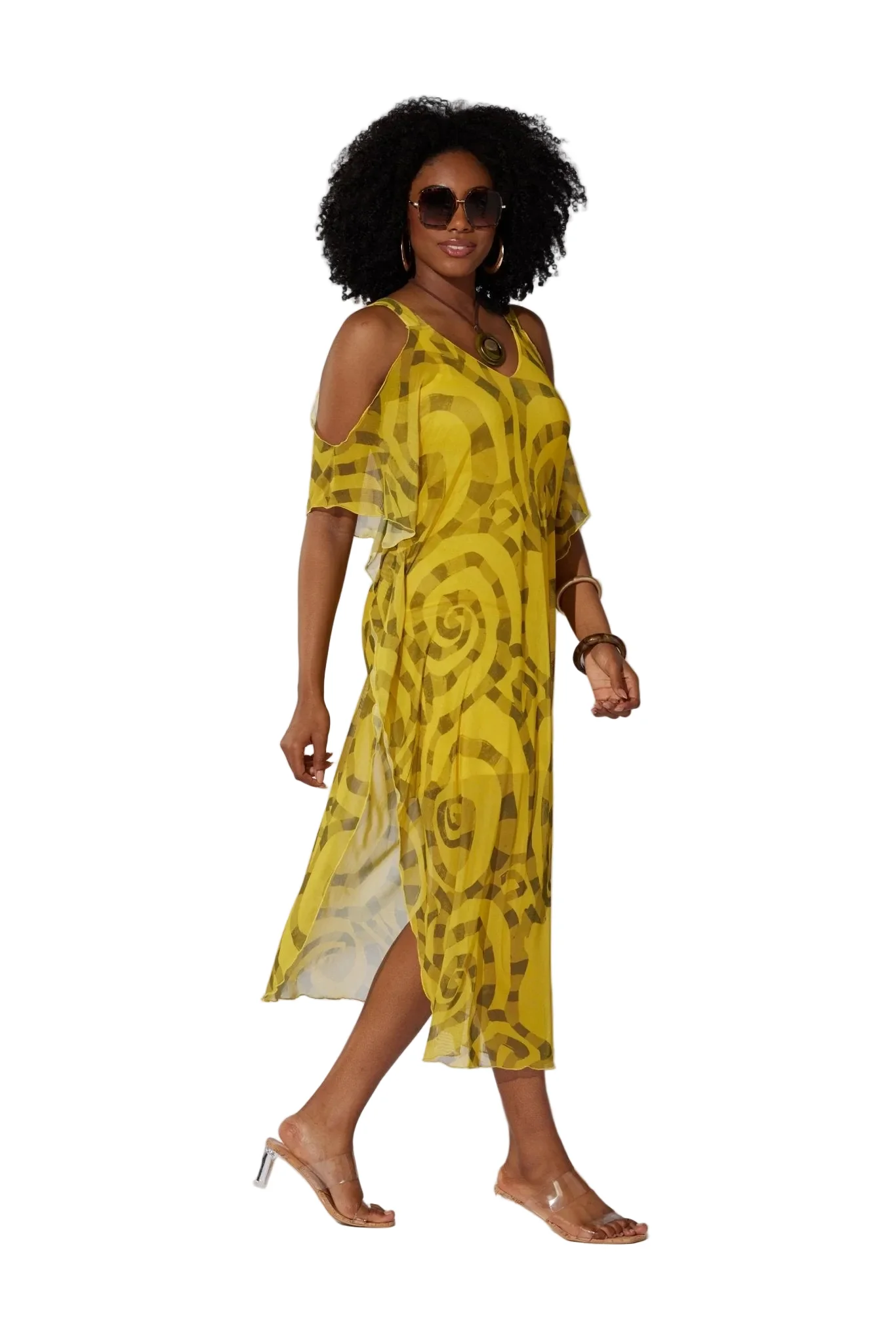Tribal Cold Shoulder Midi Dress by Studio EY - Image 3