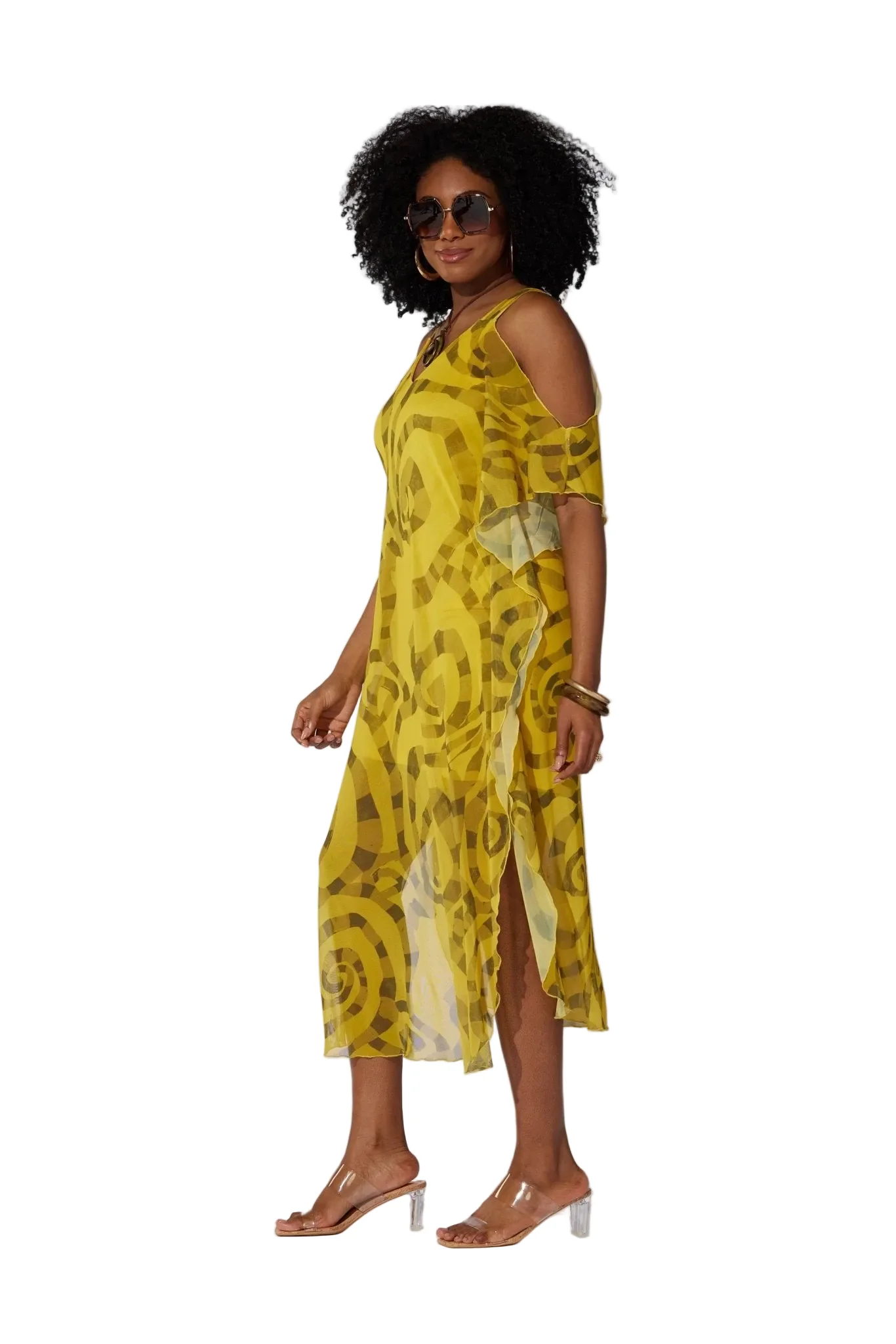Tribal Cold Shoulder Midi Dress by Studio EY - Image 5