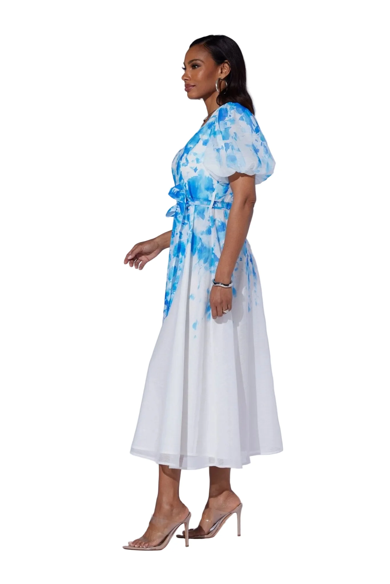 Watercolor Puff Sleeve Midi Dress by Studio EY - Image 3