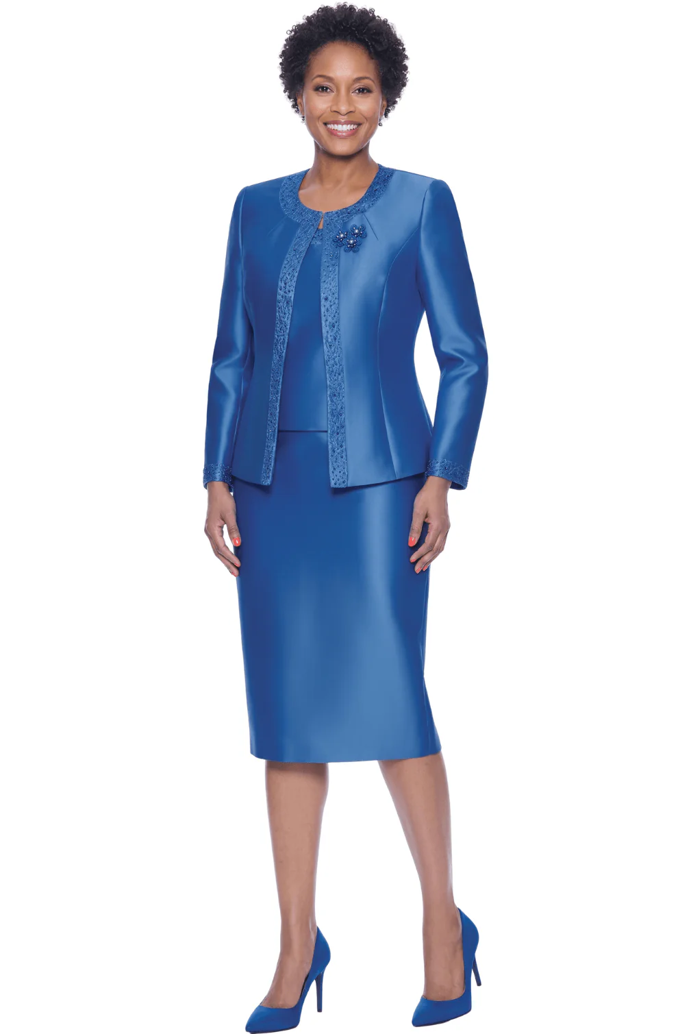 Embellished Trim Skirt Suit by Terramina - Image 8