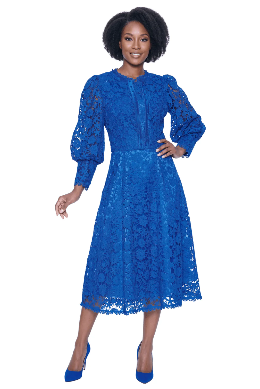 Floral Lace Midi Dress by Terramina - Image 3
