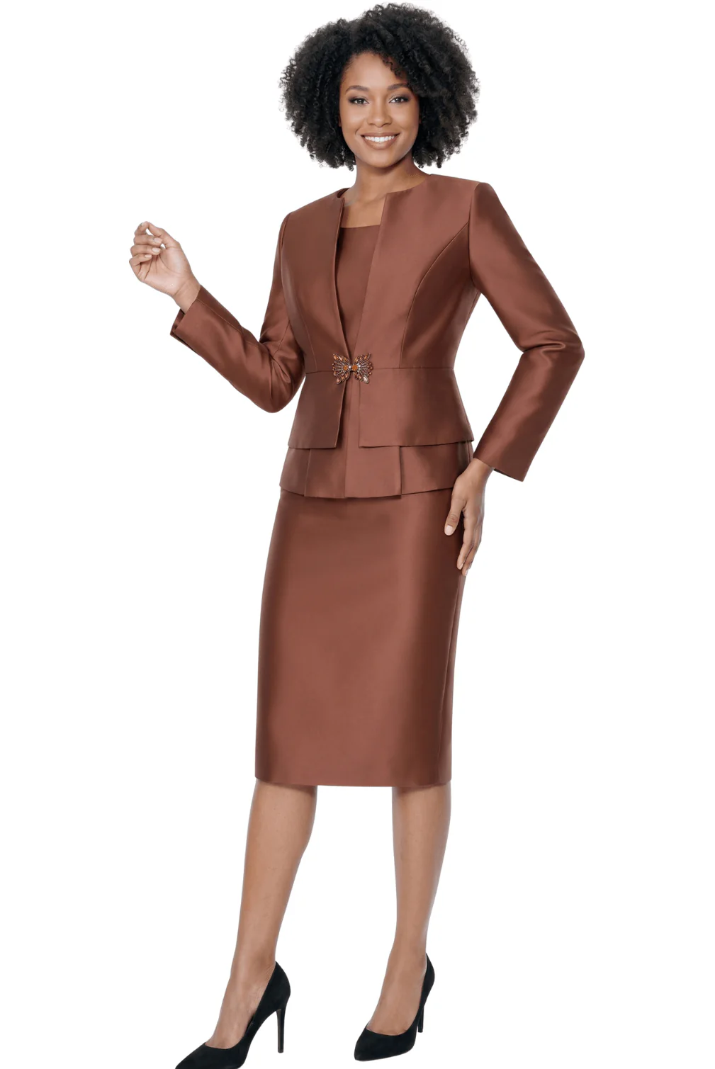 Satin Peplum Skirt Suit by Terramina - Image 2