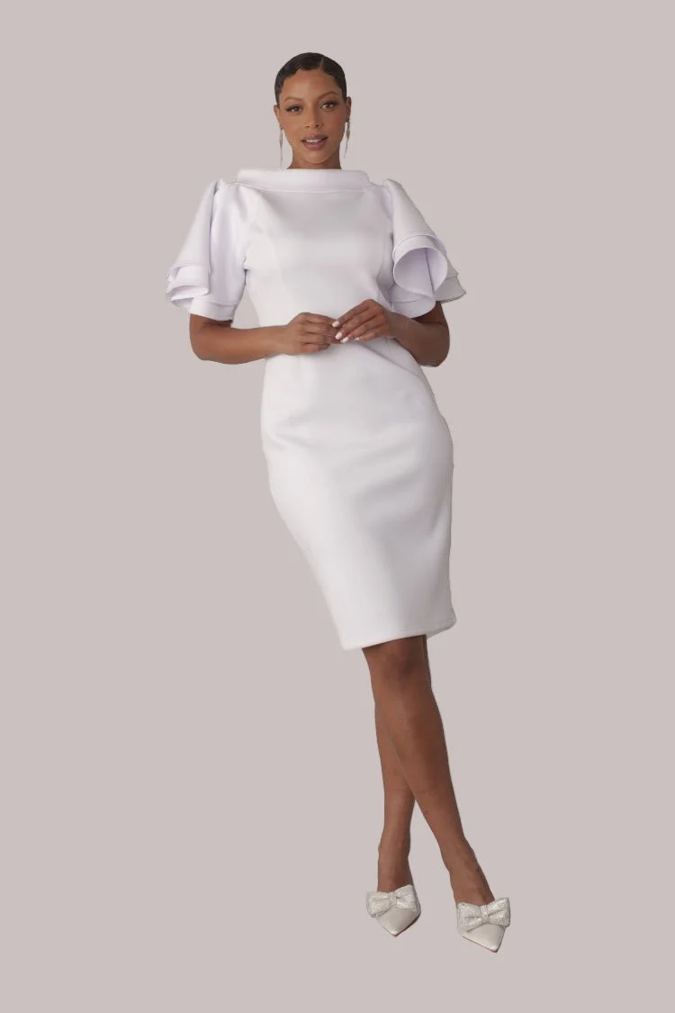 Tiered Bell-Sleeve Midi Dress -82145 - Image 2