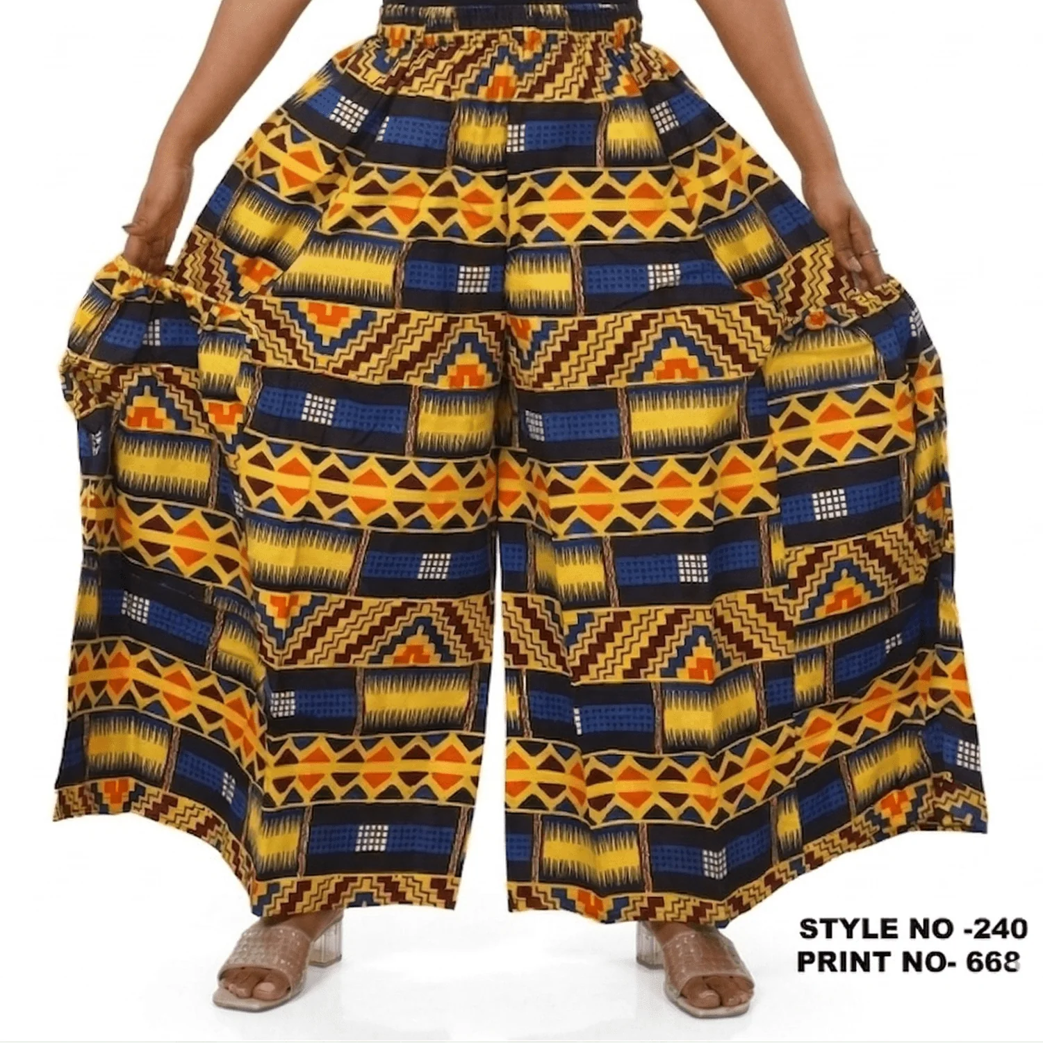Tribal Motif Wide-Leg Trouser - Image 5