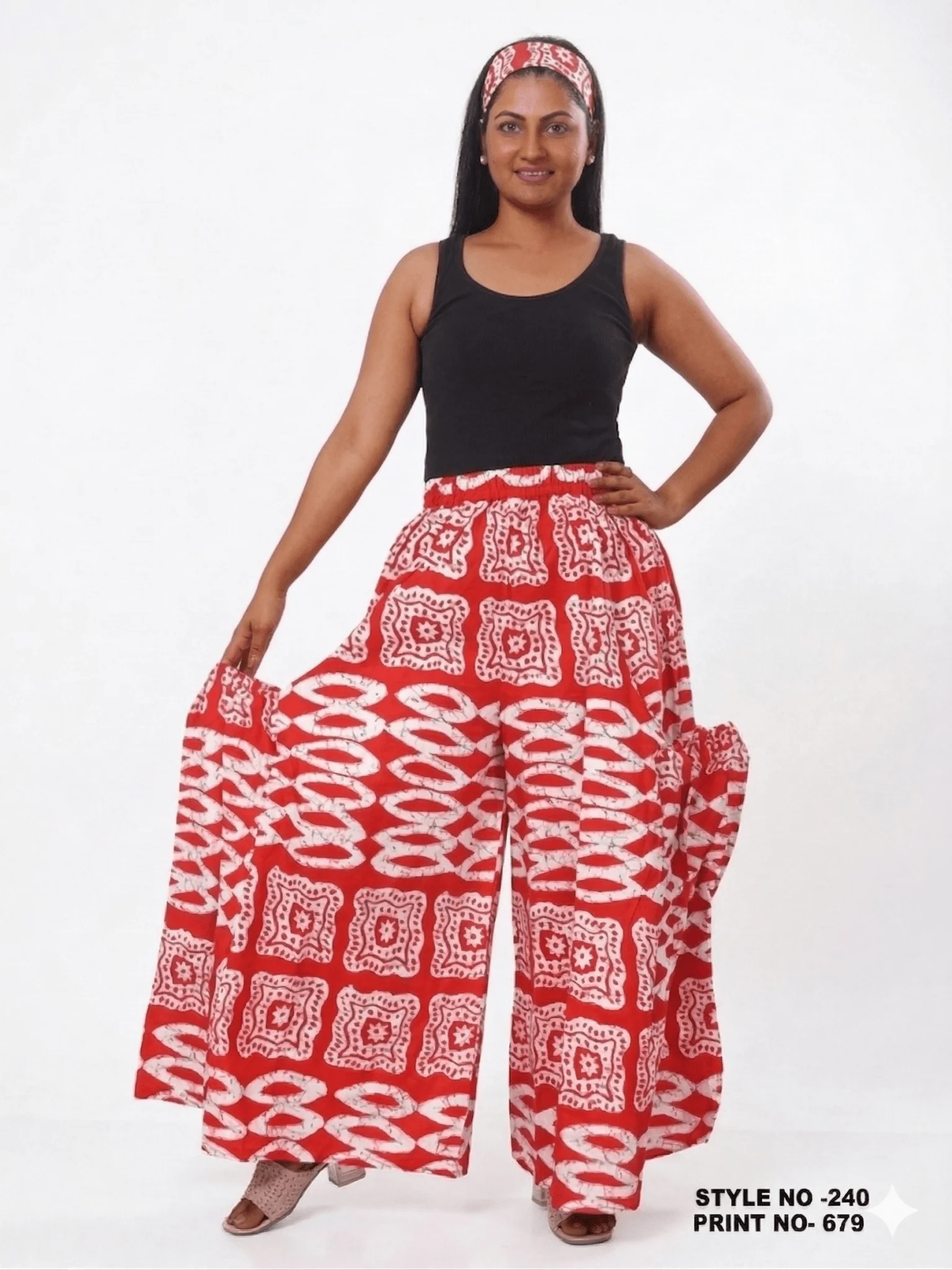 Tribal Motif Wide-Leg Trouser - Image 8