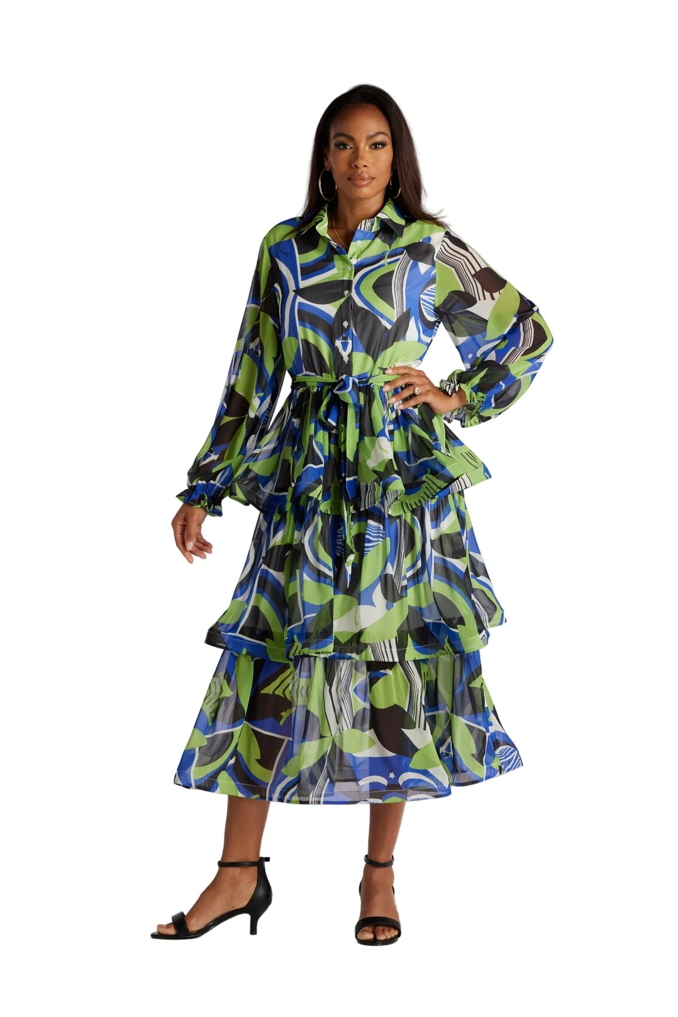 Trio of Tiers Shirtdress by Studio EY