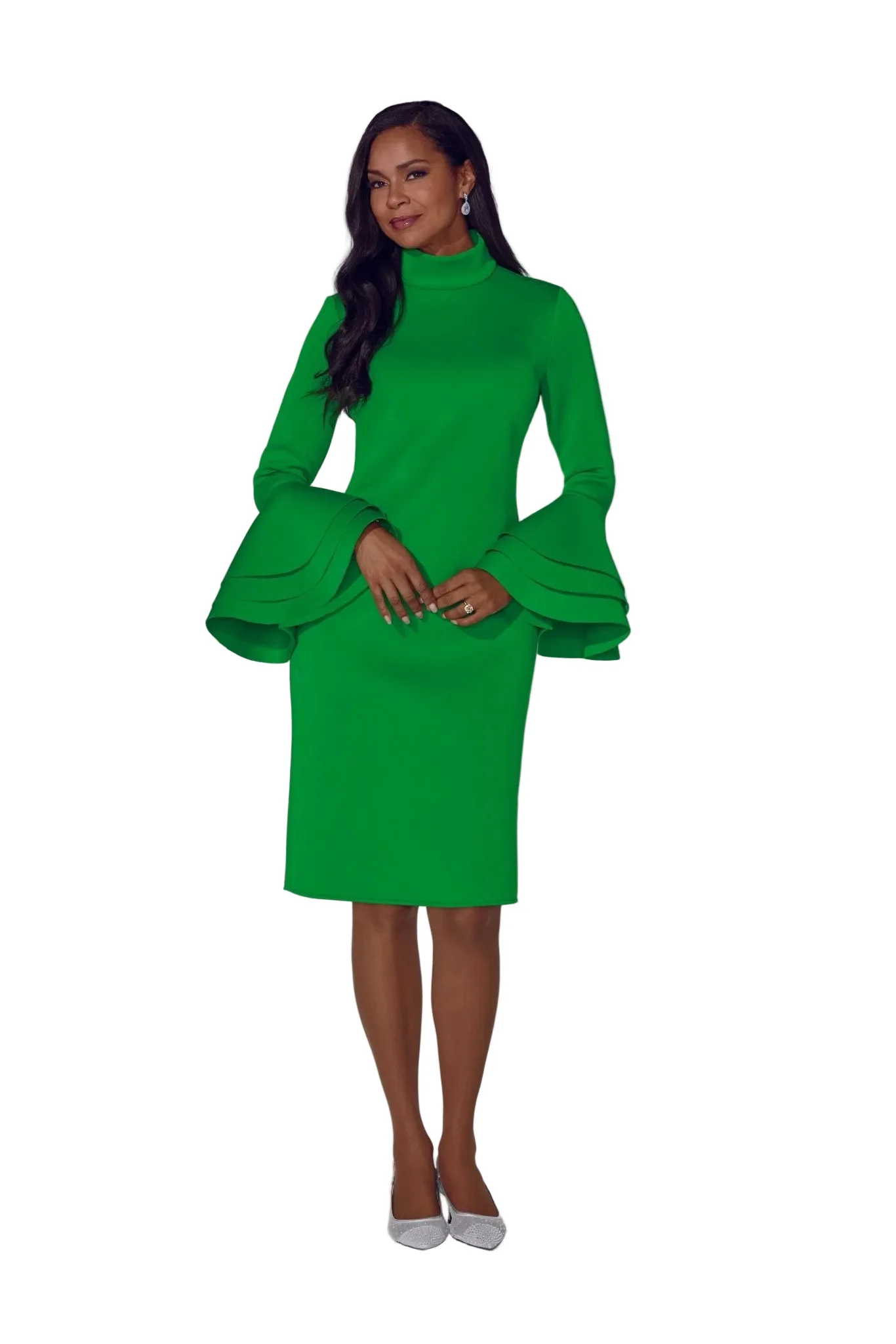 Two-Tone Knit Cape Dress by EY Boutique - Image 7