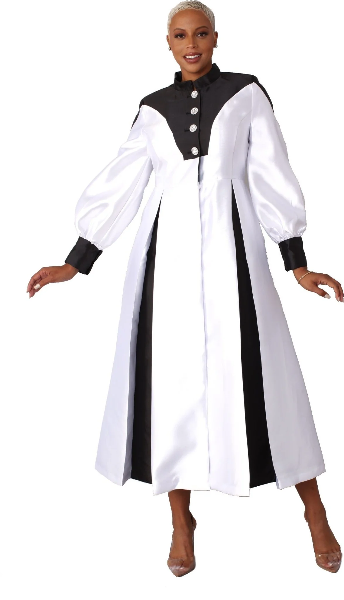 Two-Toned Woven Cassock Robe- 4802 - Image 3