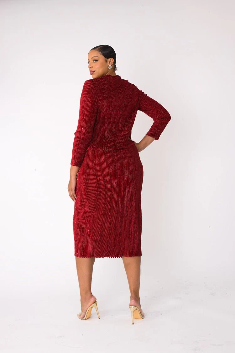 Velvet Midi Skirt Set | 82767 - Image 22
