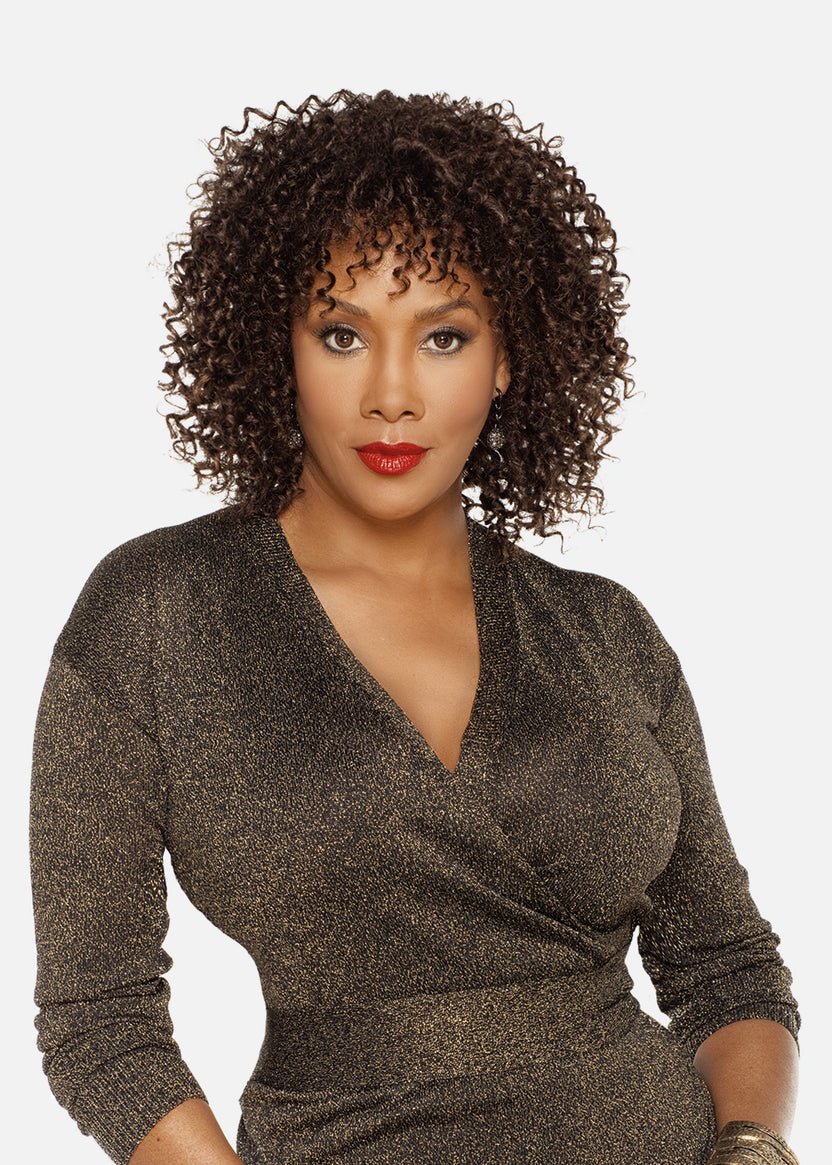 WP-JOJO-V Layered Straw Curl Weave Cap Wig - Vivica A. Fox