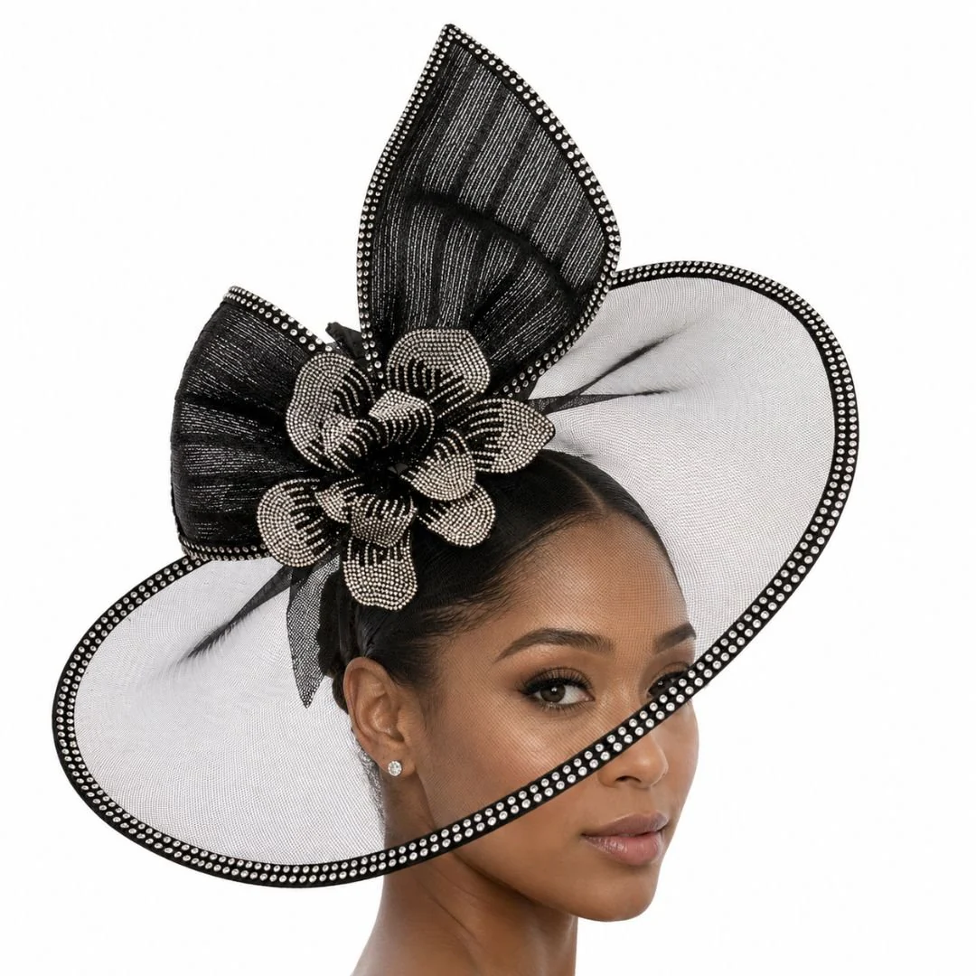 Archangel Rhinestone Fascinator Headband Hat by Whittall and Shon - Image 2