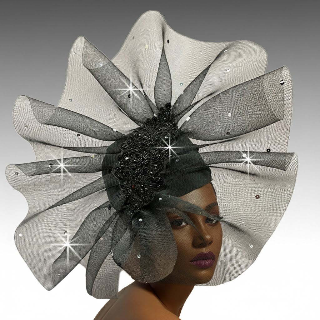 Antoinette Horsehair Wave Crown Church Hat - Whittall & Shon