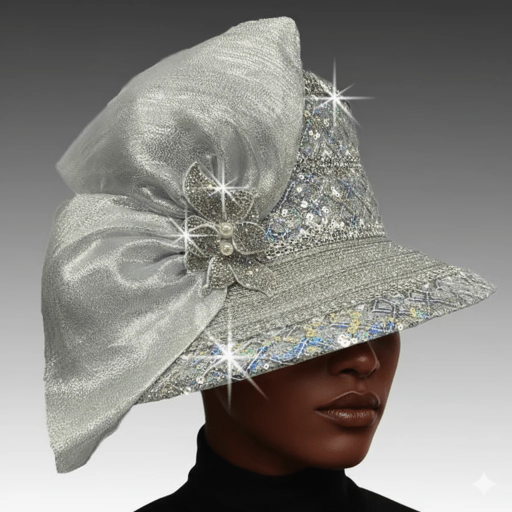 Bijoux Sequin Bow Church Hat by Whittall & Shon - Image 4