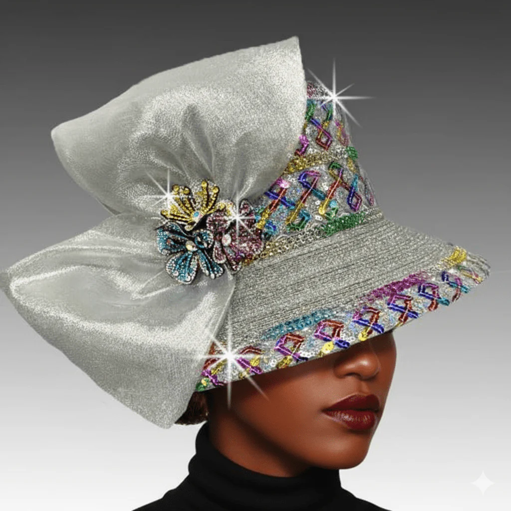 Bijoux Sequin Bow Church Hat by Whittall & Shon - Image 5