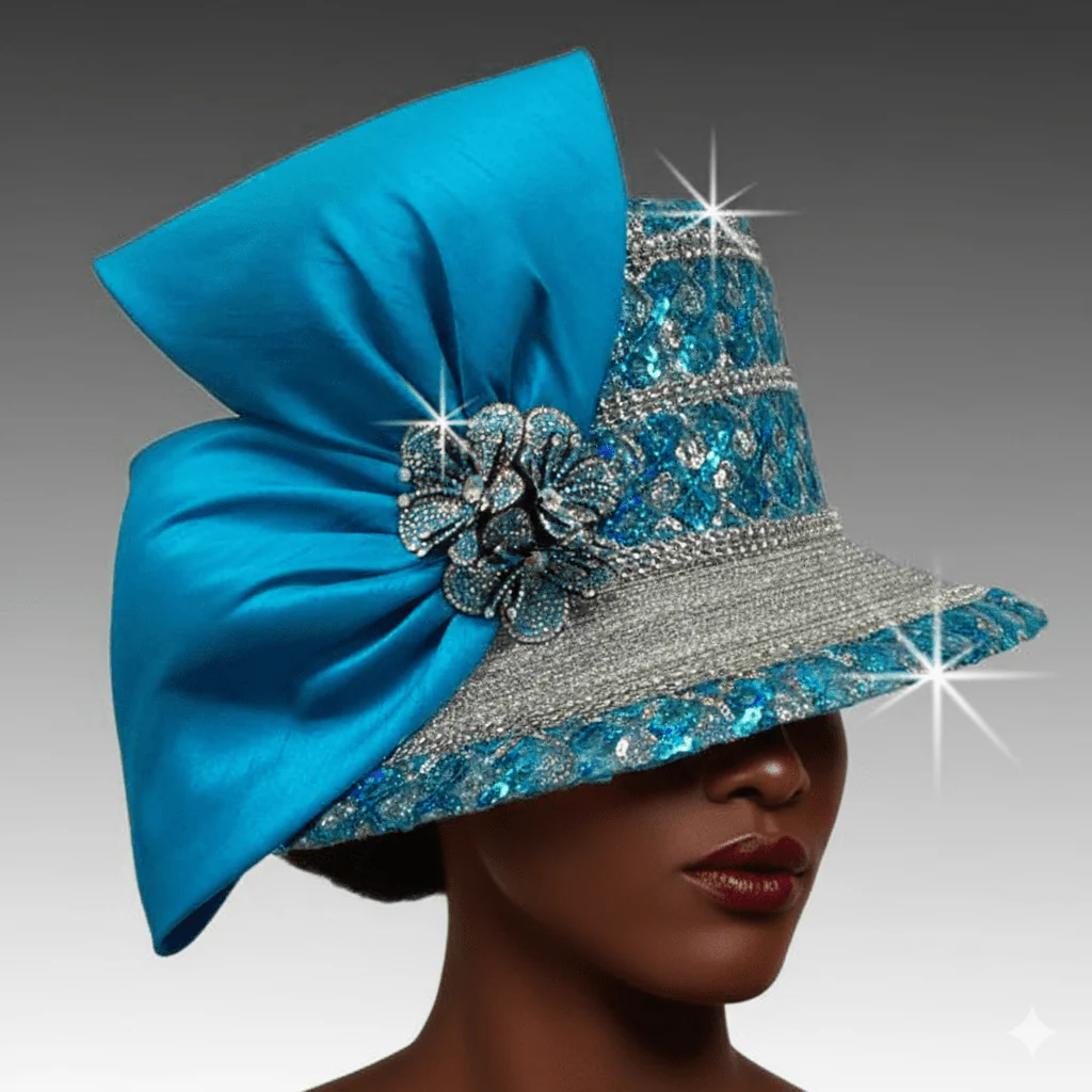 Bijoux Sequin Bow Church Hat by Whittall & Shon - Image 6