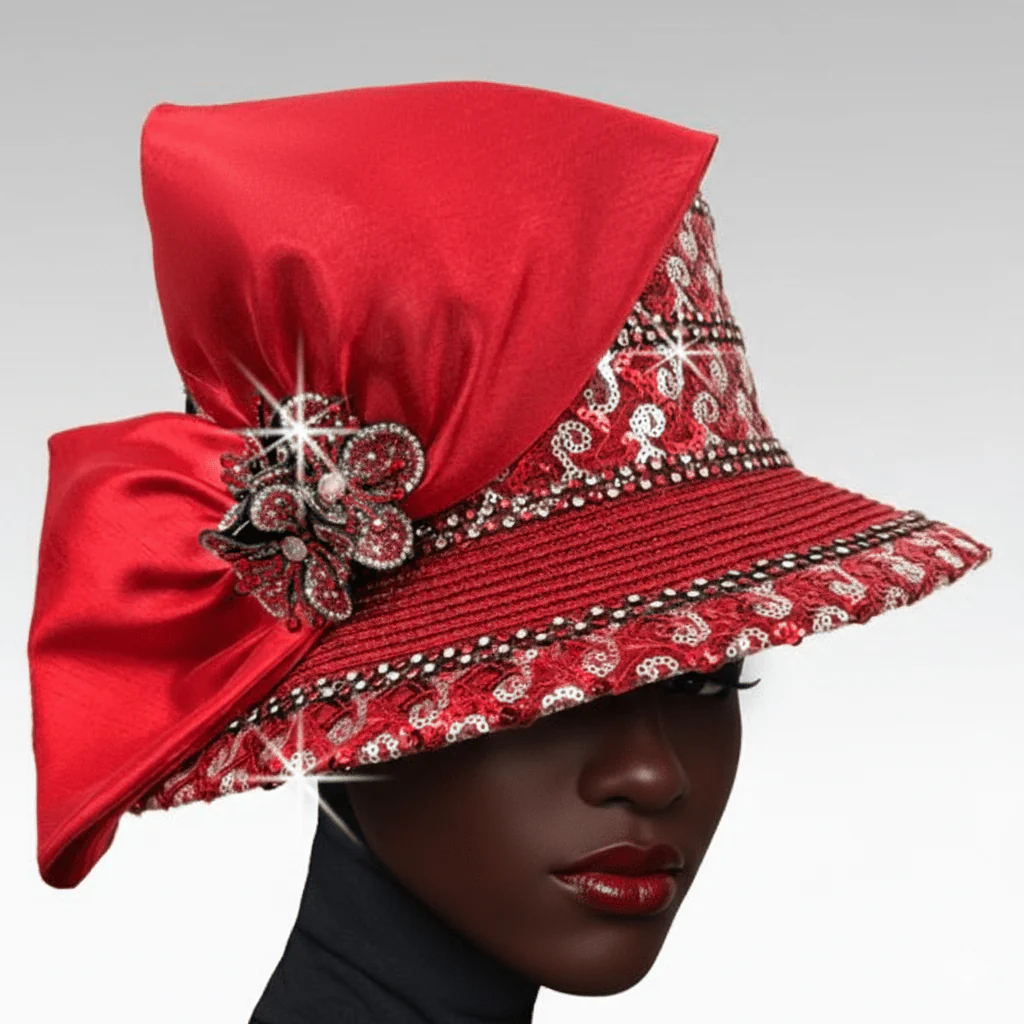 Bijoux Sequin Bow Church Hat by Whittall & Shon - Image 9