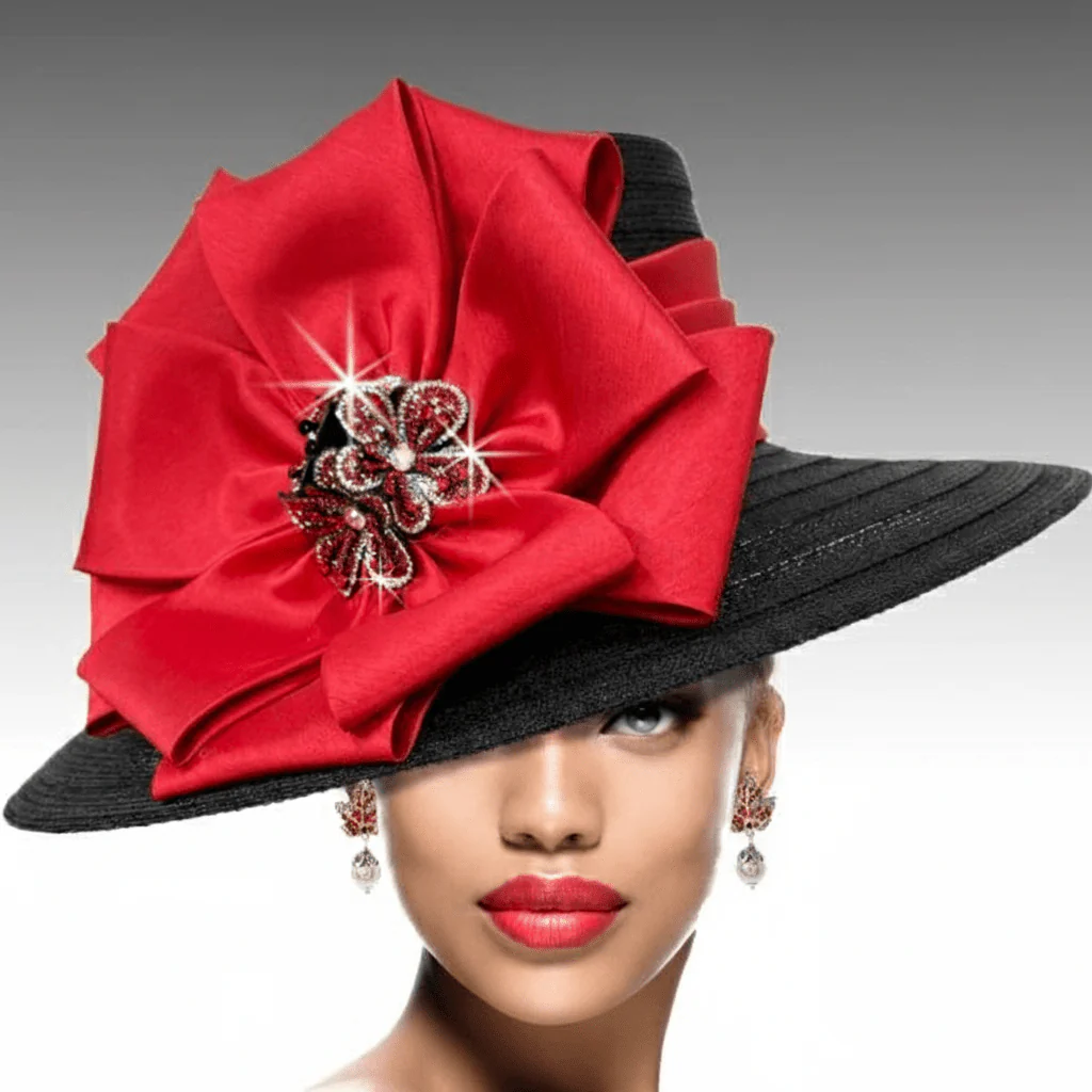 Carmen Wide Brim Satin Bow Church Hat - Whittall & Shon - Image 2
