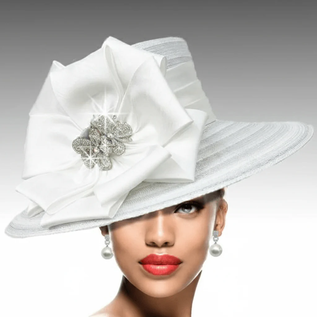 Carmen Wide Brim Satin Bow Church Hat - Whittall & Shon - Image 6