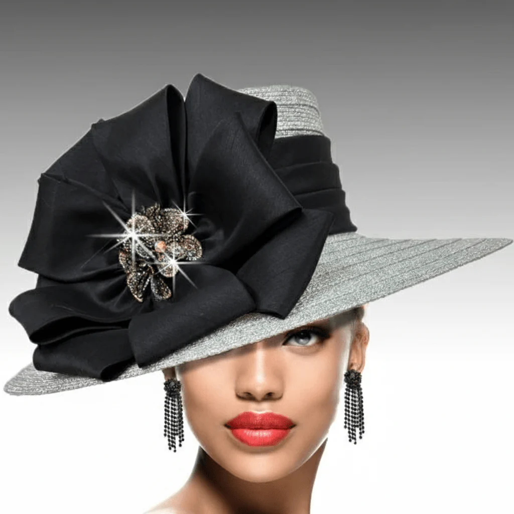Carmen Wide Brim Satin Bow Church Hat - Whittall & Shon - Image 7