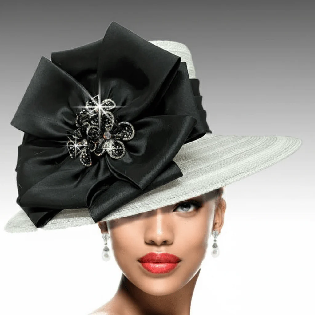 Carmen Wide Brim Satin Bow Church Hat - Whittall & Shon - Image 8