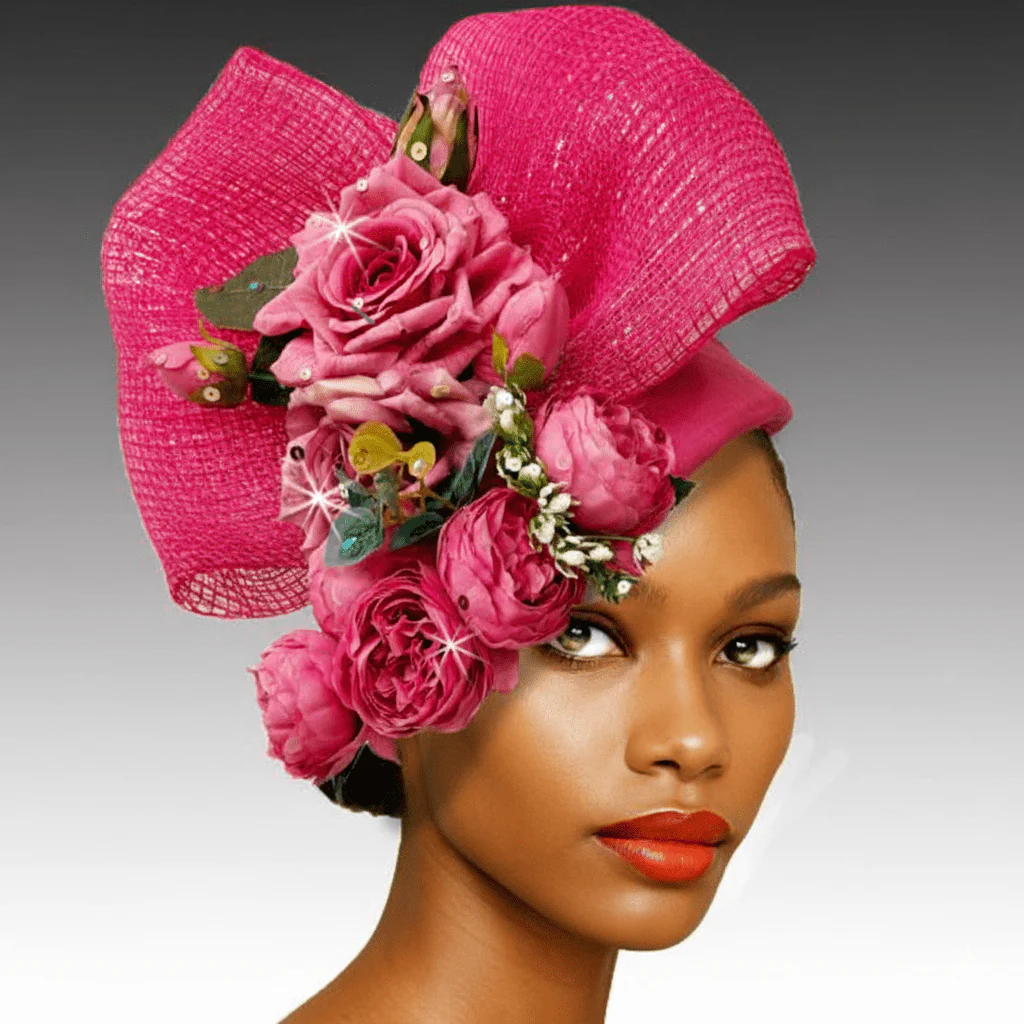 Cascade Striped Floral Church Hat - Whittall & Shon - Image 2
