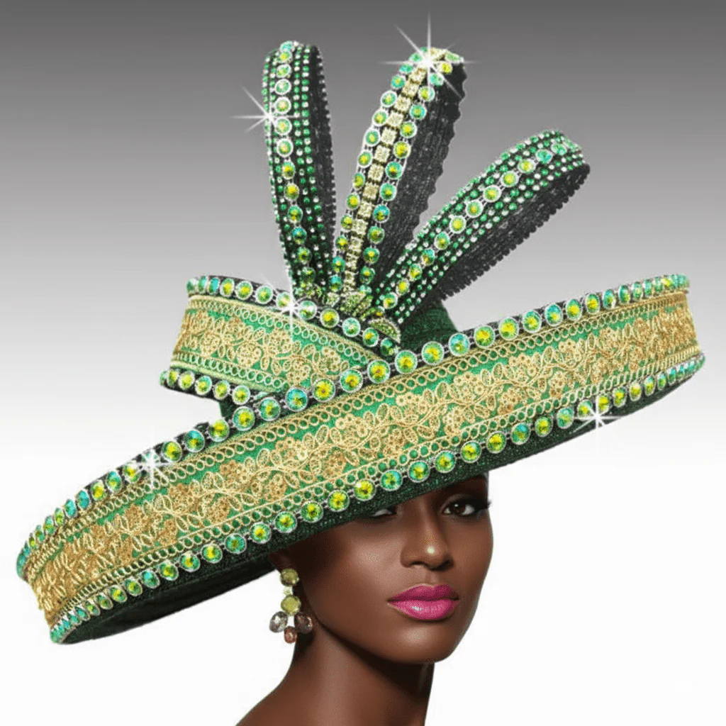 Celestial Rhinestone Statement Church Hat by Whittall & Shon - Image 3