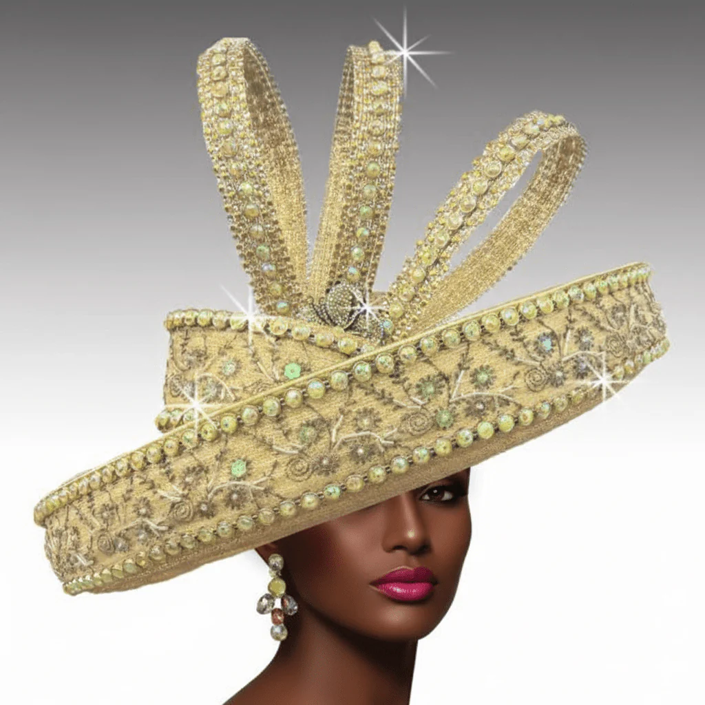 Celestial Rhinestone Statement Church Hat by Whittall & Shon - Image 4