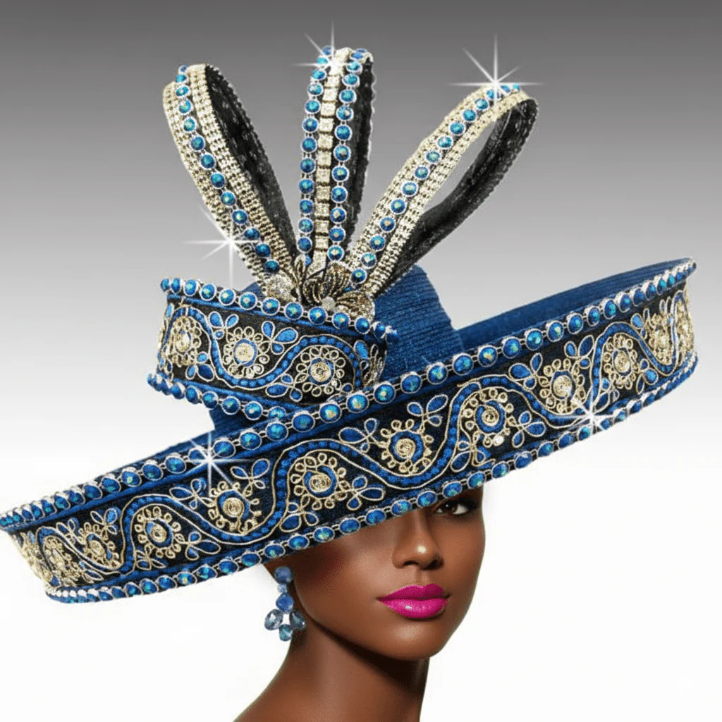 Celestial Rhinestone Statement Church Hat by Whittall & Shon - Image 5