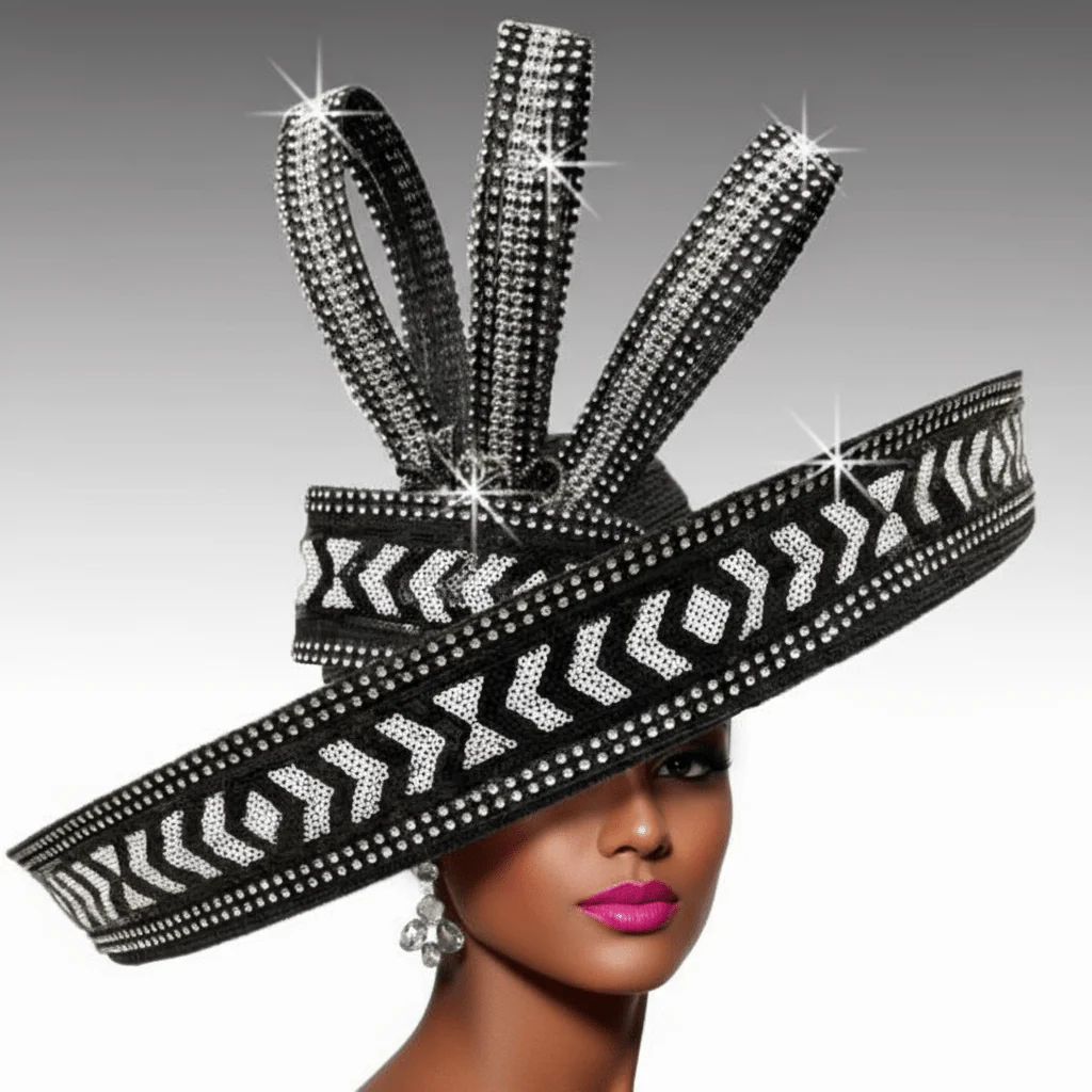 Celestial Rhinestone Statement Church Hat by Whittall & Shon - Image 6