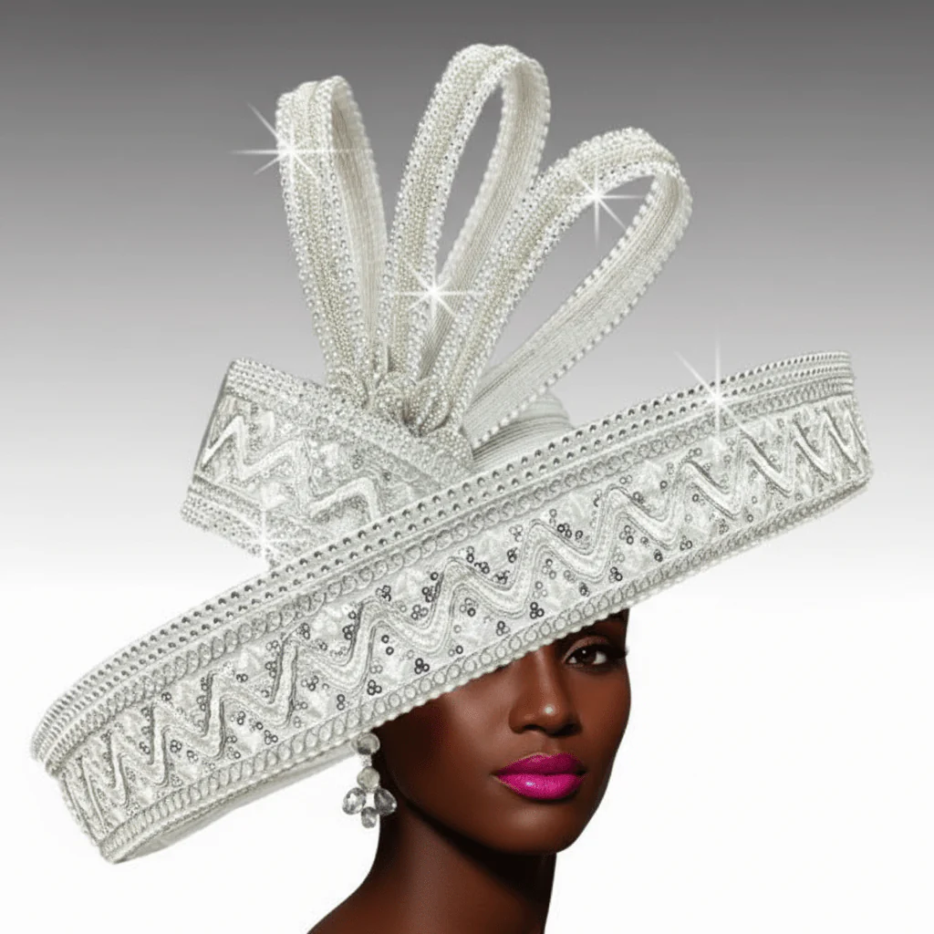 Celestial Rhinestone Statement Church Hat by Whittall & Shon - Image 7