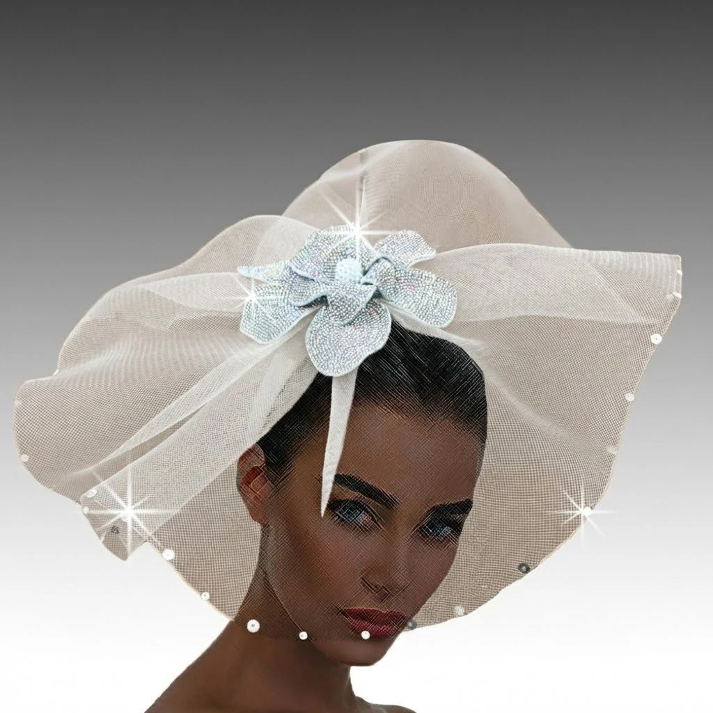 Deena Crystal Flower Illusion Pinwheel Fascinator - Whittall & Shon