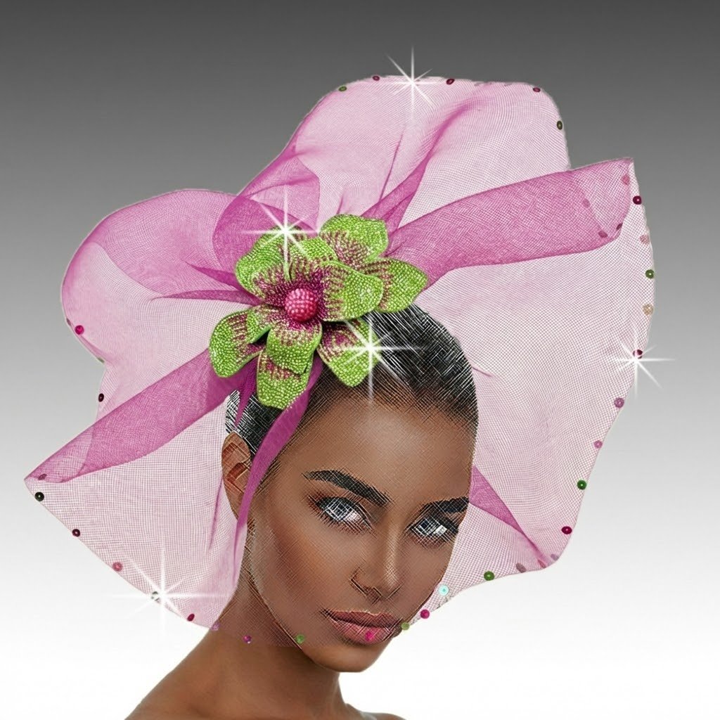 Deena Crystal Flower Illusion Pinwheel Fascinator - Whittall & Shon - Image 4