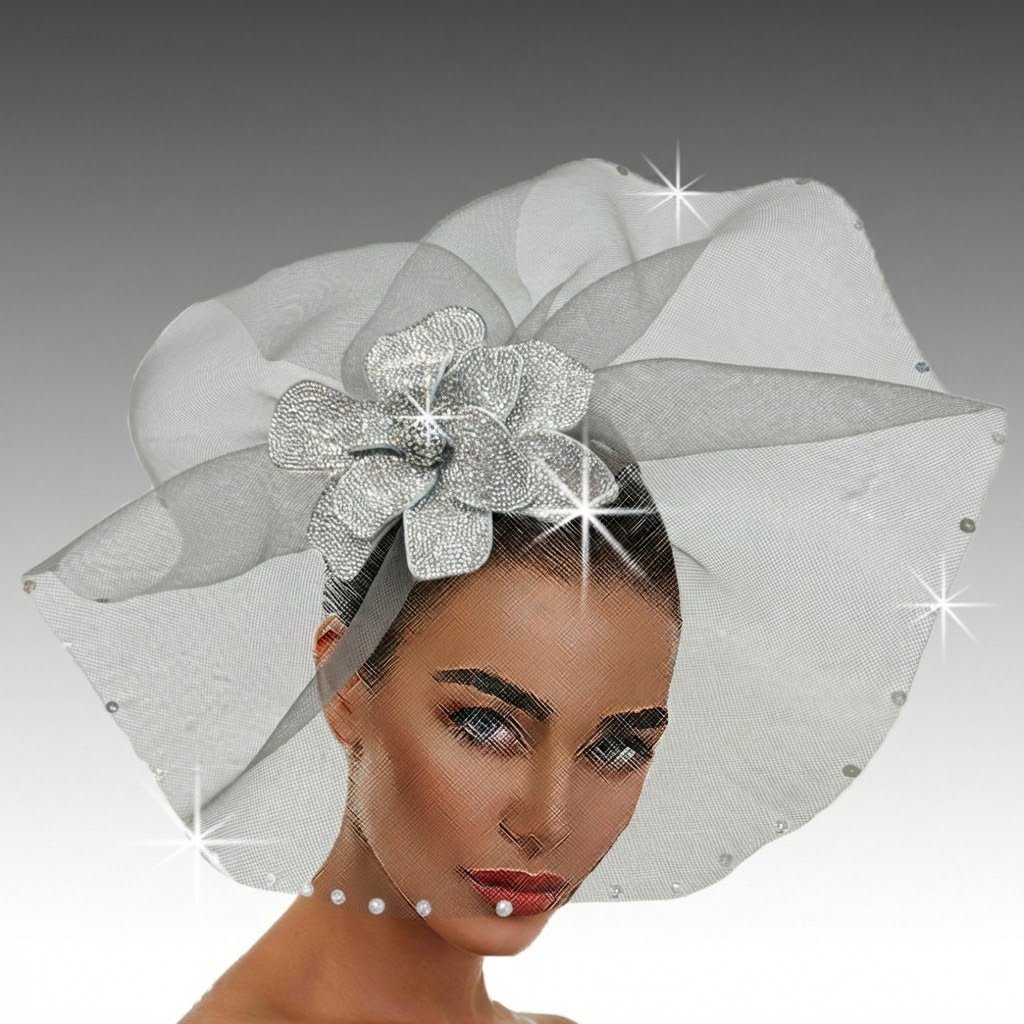 Deena Crystal Flower Illusion Pinwheel Fascinator - Whittall & Shon - Image 5