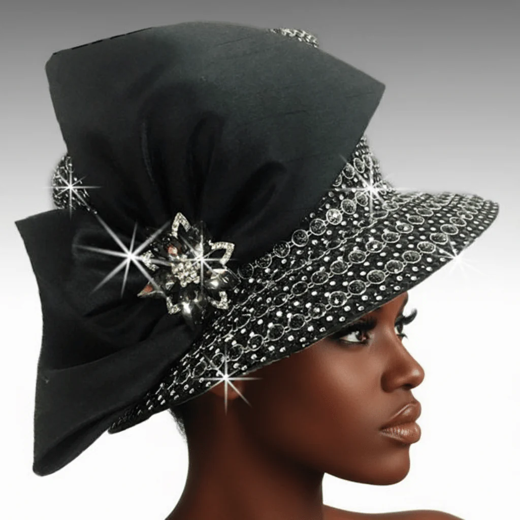 Faberge Crystal Jewel Bucket Church Hat - Whittall & Shon