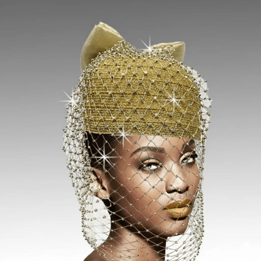 Genie Crystal Veil Bubble Cap Church Hat - Whittall & Shon
