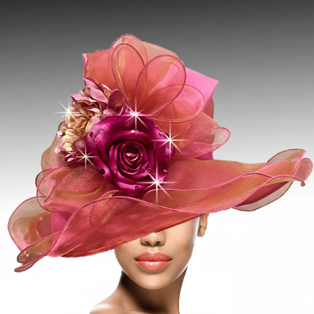 Hummingbird Organza Wide Brim Church Hat - Whittall & Shon