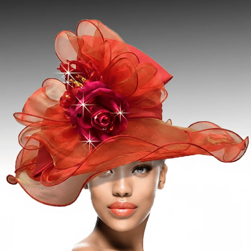 Hummingbird Organza Wide Brim Church Hat - Whittall & Shon - Image 3