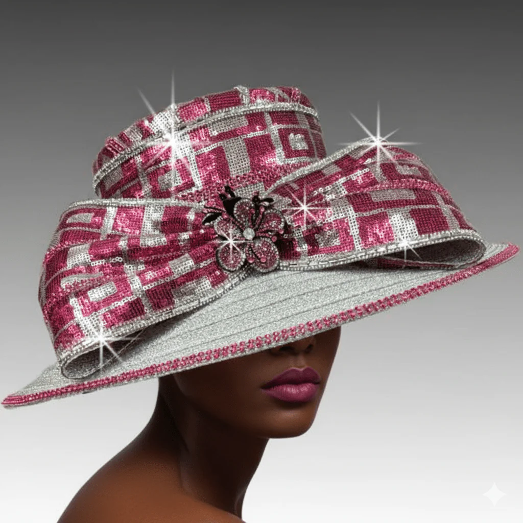 Lily Sequin Bow Cloche Church Hat - Whittall & Shon - Image 2