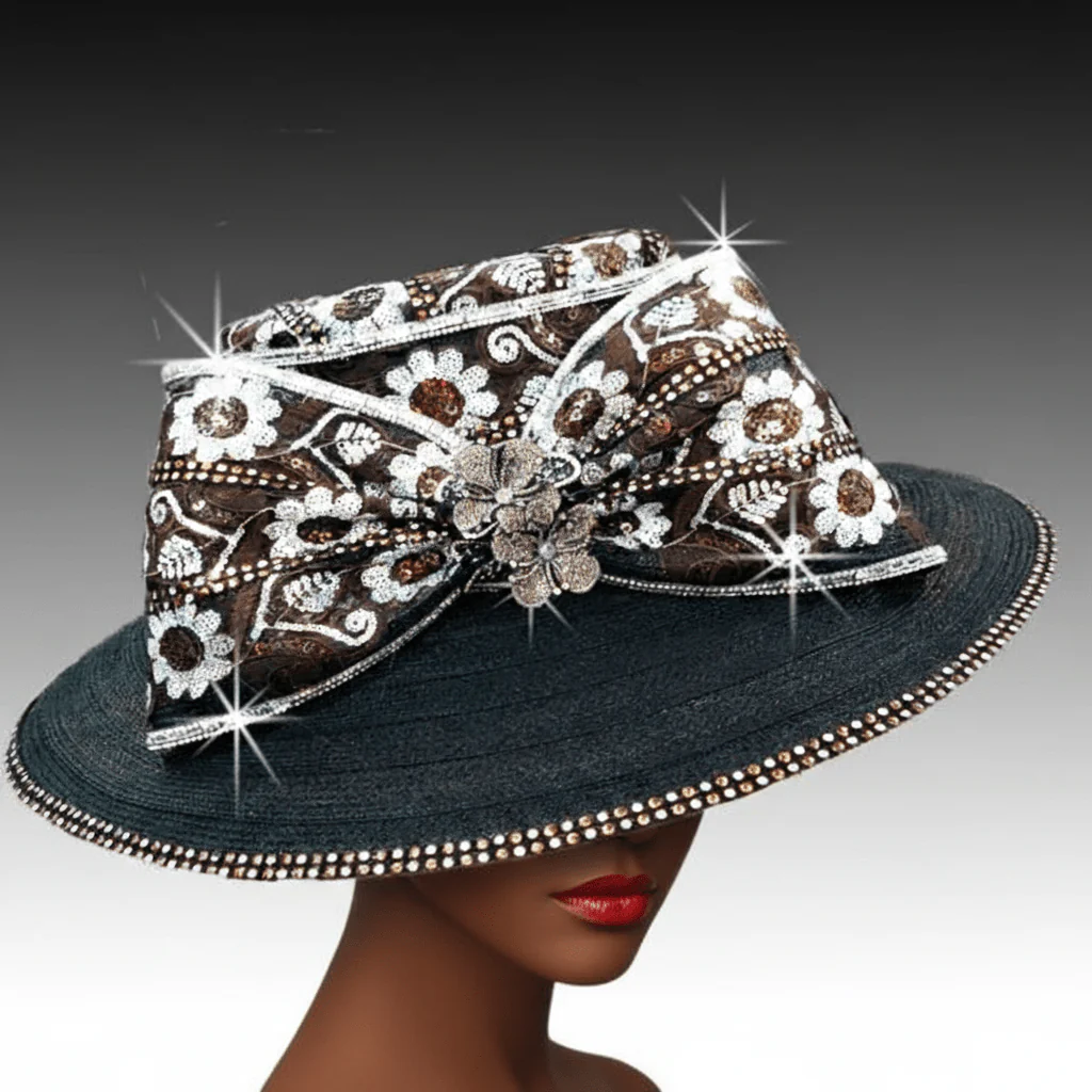 Lily Sequin Bow Cloche Church Hat - Whittall & Shon - Image 3