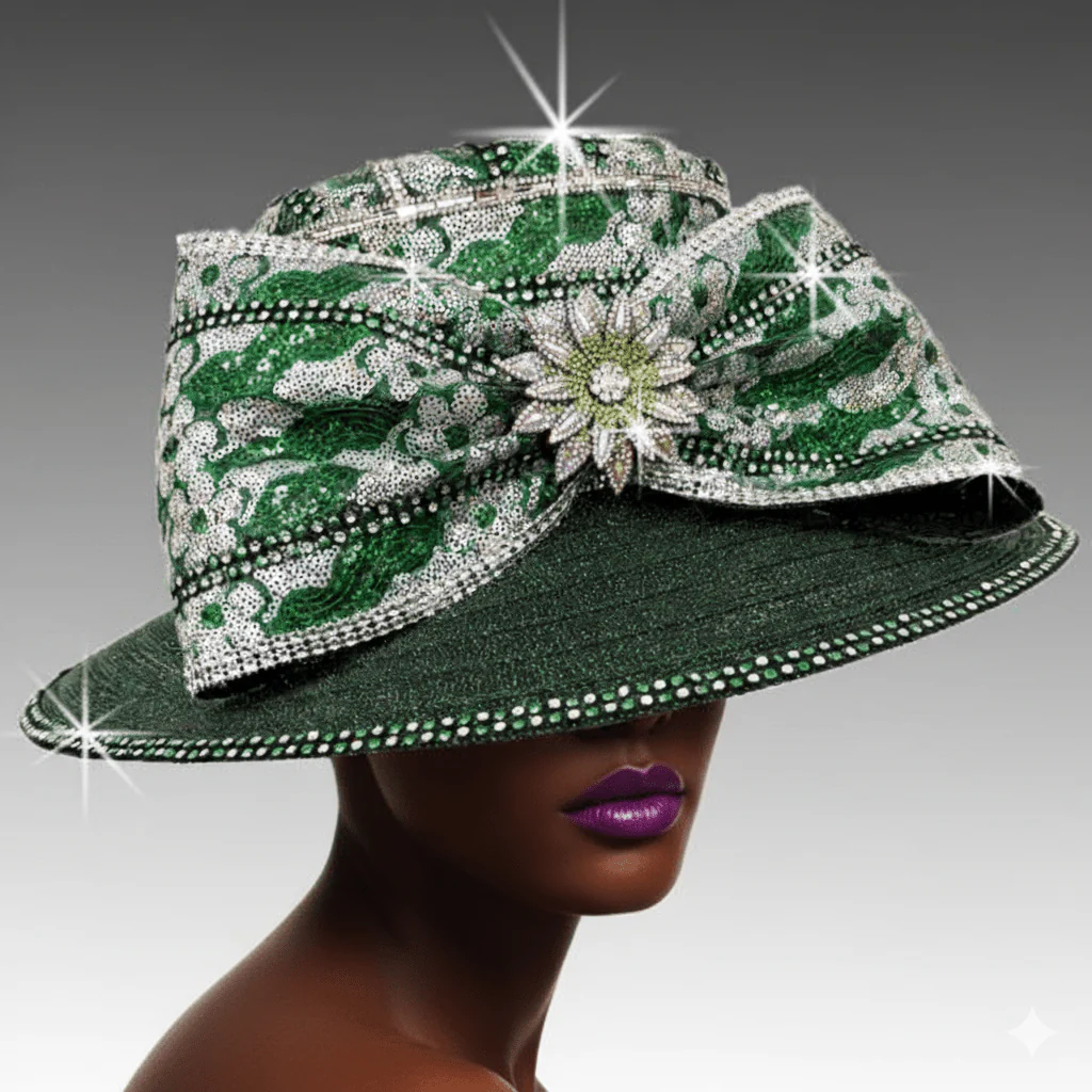 Lily Sequin Bow Cloche Church Hat - Whittall & Shon - Image 6